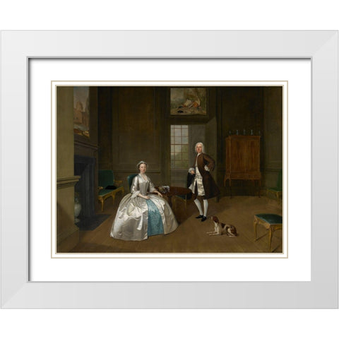 Mr. and Mrs. Atherton White Modern Wood Framed Art Print with Double Matting by Devis, Arthur