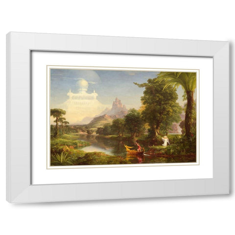 The Voyage of Life Youth White Modern Wood Framed Art Print with Double Matting by Cole, Thomas