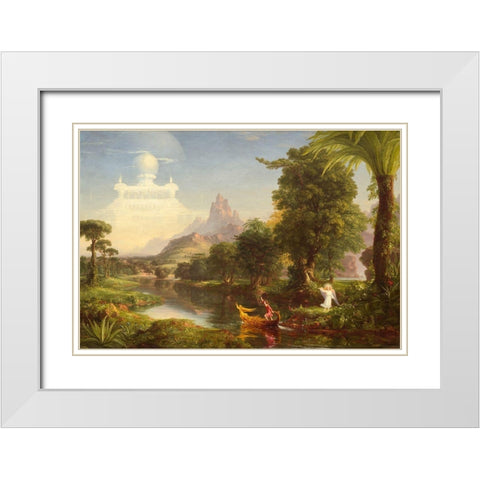 The Voyage of Life Youth White Modern Wood Framed Art Print with Double Matting by Cole, Thomas