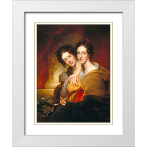 The Sisters Eleanor and Rosalba Peale White Modern Wood Framed Art Print with Double Matting by Peale, Rembrandt