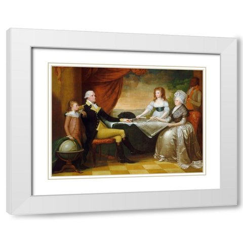 The Washington Family White Modern Wood Framed Art Print with Double Matting by Savage, Edward