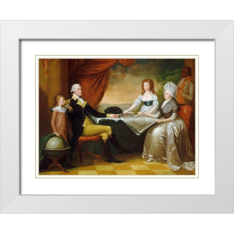 The Washington Family White Modern Wood Framed Art Print with Double Matting by Savage, Edward