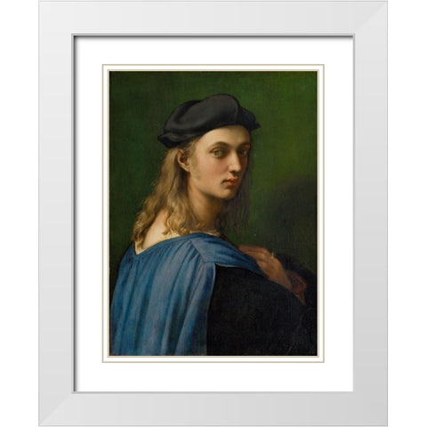 Portrait of Bindo Altoviti White Modern Wood Framed Art Print with Double Matting by Raphael