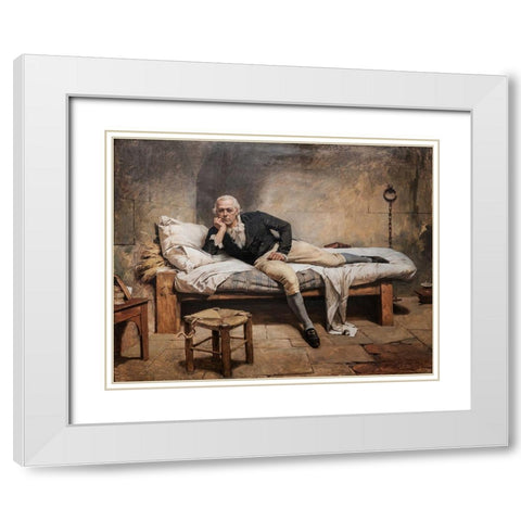 MirandaÂ en La Carraca White Modern Wood Framed Art Print with Double Matting by Michelena, Arturo