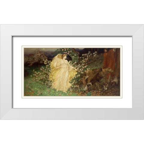 Venus andÂ Anchises White Modern Wood Framed Art Print with Double Matting by Richmond, William Blake