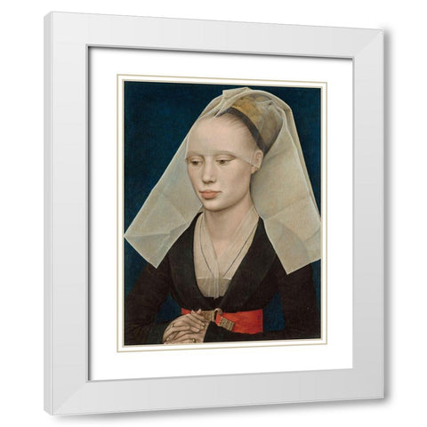 Portrait of a Lady White Modern Wood Framed Art Print with Double Matting by van der Weyden, Rogier