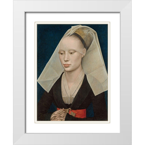 Portrait of a Lady White Modern Wood Framed Art Print with Double Matting by van der Weyden, Rogier