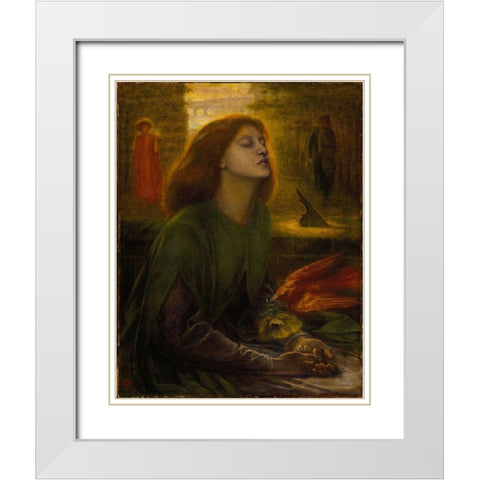 Beata Beatrix White Modern Wood Framed Art Print with Double Matting by Rossetti, Dante Gabriel