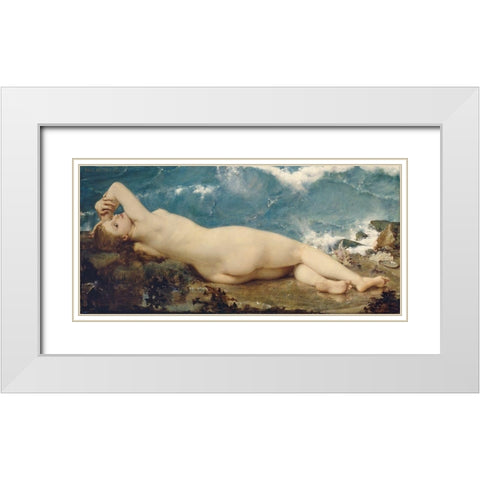 The Pearl and the Wave White Modern Wood Framed Art Print with Double Matting by Baudry, Paul-Jacques-Aime