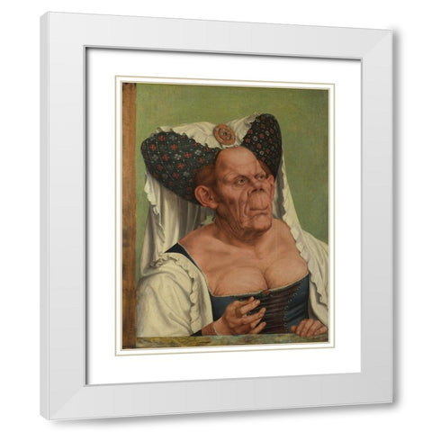 The Ugly Duchess White Modern Wood Framed Art Print with Double Matting by Matsys, Quentin