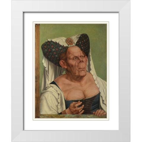 The Ugly Duchess White Modern Wood Framed Art Print with Double Matting by Matsys, Quentin