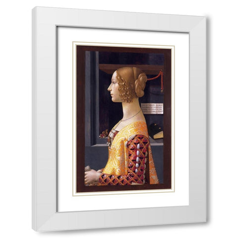 Portrait of Giovanna Tornabuoni White Modern Wood Framed Art Print with Double Matting by Ghirlandaio, Domenico