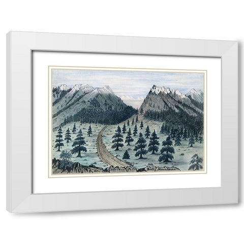 Cherokee Trail White Modern Wood Framed Art Print with Double Matting by Jenks, Daniel A