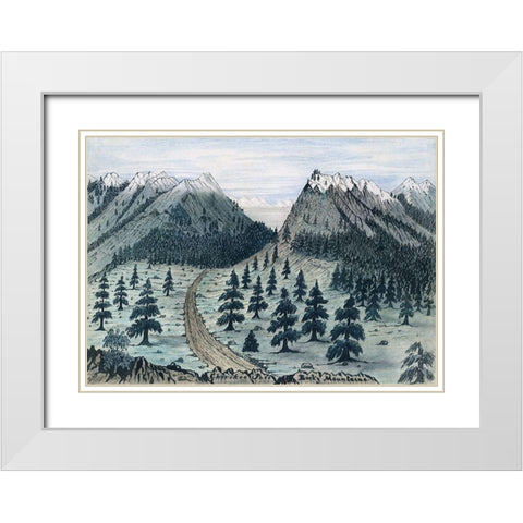 Cherokee Trail White Modern Wood Framed Art Print with Double Matting by Jenks, Daniel A