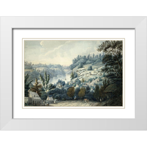 Queenstown, Upper Canada on the Niagara White Modern Wood Framed Art Print with Double Matting by Walsh, Edward