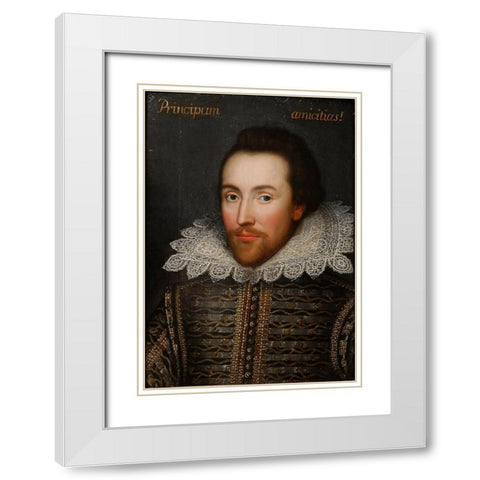 Cobbe portrait of Shakespeare White Modern Wood Framed Art Print with Double Matting by Unknown