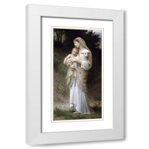 LInnocence White Modern Wood Framed Art Print with Double Matting by Bouguereau, William-Adolphe
