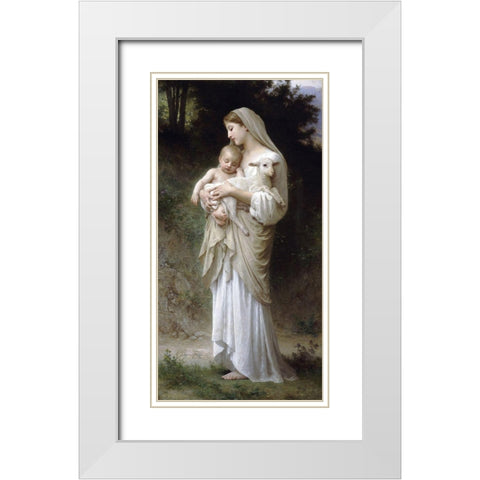 LInnocence White Modern Wood Framed Art Print with Double Matting by Bouguereau, William-Adolphe