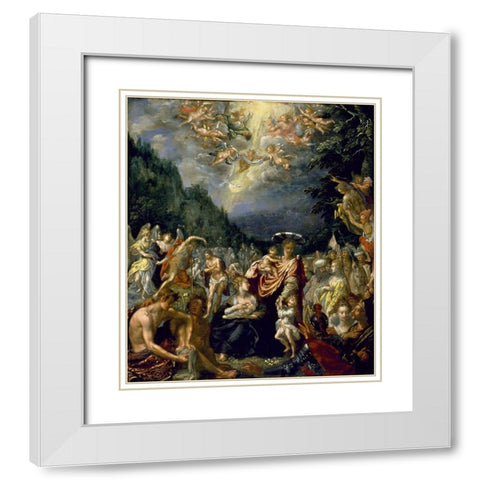 Baptism of Christ White Modern Wood Framed Art Print with Double Matting by Isaacsz, Pieter