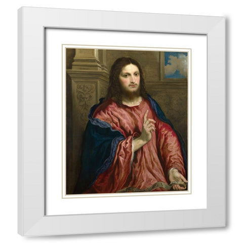 Christ as The Light of the World White Modern Wood Framed Art Print with Double Matting by Bordone, Paris