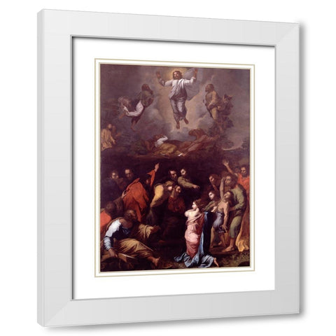 The Transfiguration White Modern Wood Framed Art Print with Double Matting by Raphael