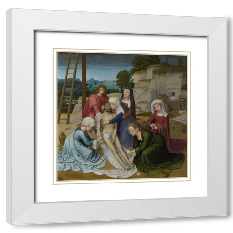 Lamentation White Modern Wood Framed Art Print with Double Matting by David, Gerard