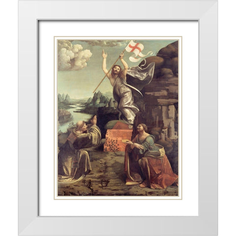 The Resurrection of Christ White Modern Wood Framed Art Print with Double Matting by Boltraffio, Giovanni Antonio