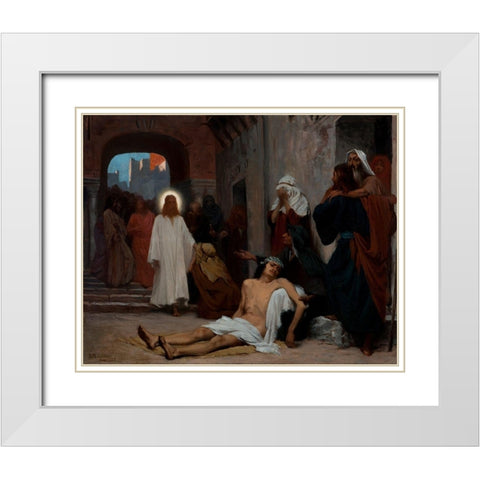 Study for Jesus in Capernaum White Modern Wood Framed Art Print with Double Matting by Amoedo, Rodolpho