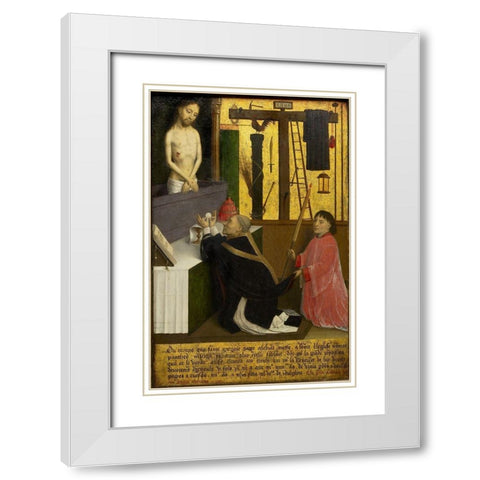 The Mass of St. Gregory White Modern Wood Framed Art Print with Double Matting by Marmion, Simon