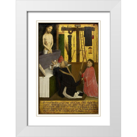The Mass of St. Gregory White Modern Wood Framed Art Print with Double Matting by Marmion, Simon