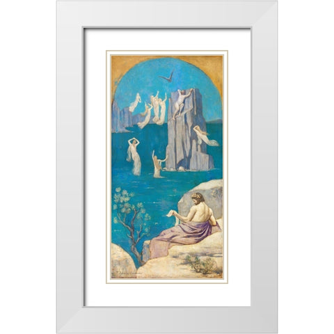 Dramatic Poetry Aeschylus 1896 White Modern Wood Framed Art Print with Double Matting by Renoir, Pierre-Auguste