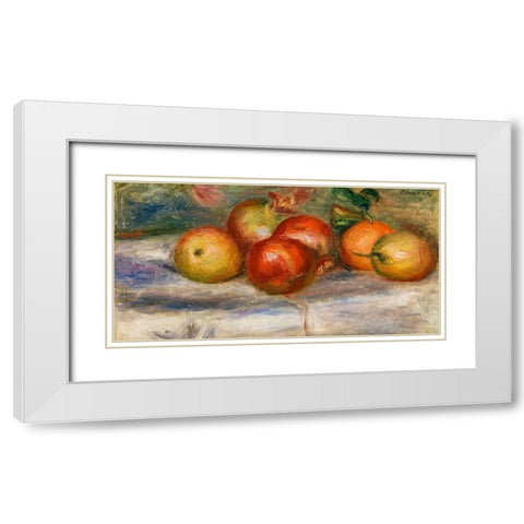 Apples, Oranges, and Lemons 1911 White Modern Wood Framed Art Print with Double Matting by Renoir, Pierre-Auguste