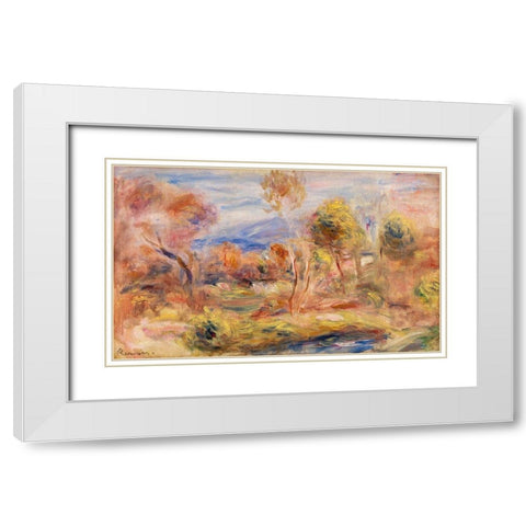 Glade 1909 White Modern Wood Framed Art Print with Double Matting by Renoir, Pierre-Auguste