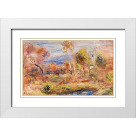 Glade 1909 White Modern Wood Framed Art Print with Double Matting by Renoir, Pierre-Auguste