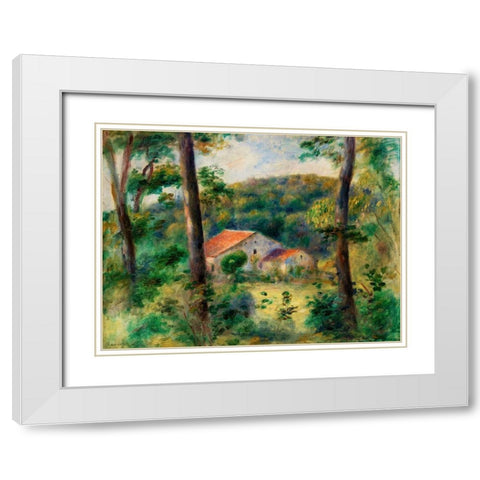 Environs of Briey 1899 White Modern Wood Framed Art Print with Double Matting by Renoir, Pierre-Auguste