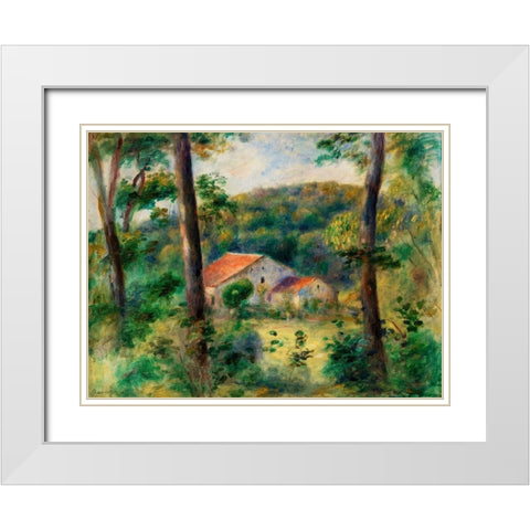 Environs of Briey 1899 White Modern Wood Framed Art Print with Double Matting by Renoir, Pierre-Auguste