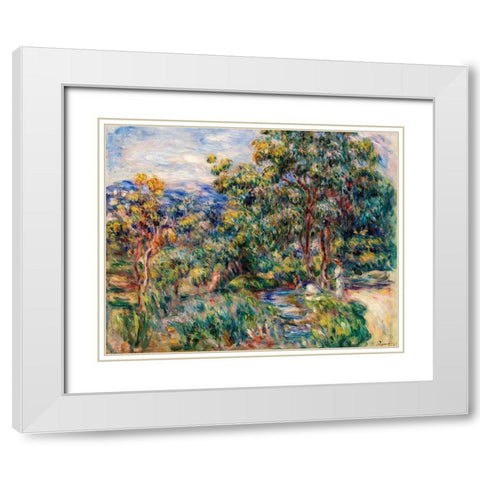 Le Beal 1912 White Modern Wood Framed Art Print with Double Matting by Renoir, Pierre-Auguste