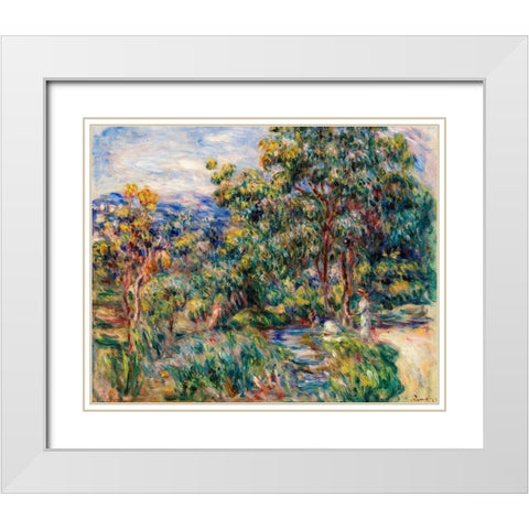 Le Beal 1912 White Modern Wood Framed Art Print with Double Matting by Renoir, Pierre-Auguste