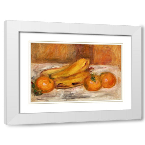 Oranges and Bananas 1913 White Modern Wood Framed Art Print with Double Matting by Renoir, Pierre-Auguste