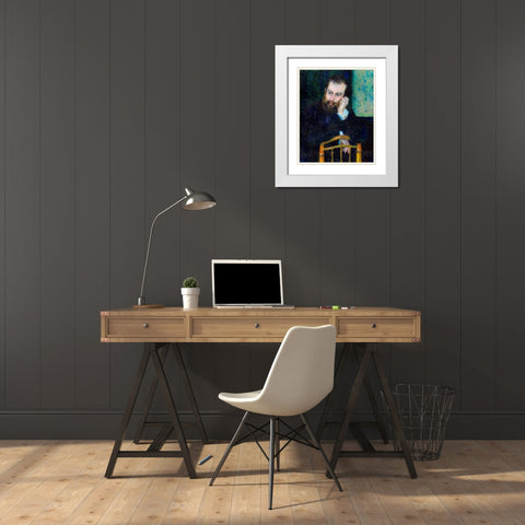 Alfred Sisley 1876 White Modern Wood Framed Art Print with Double Matting by Renoir, Pierre-Auguste