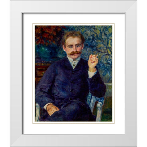 Albert Cahen dAnvers 1881 White Modern Wood Framed Art Print with Double Matting by Renoir, Pierre-Auguste