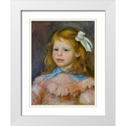 Portrait of Jean White Modern Wood Framed Art Print with Double Matting by Renoir, Pierre-Auguste
