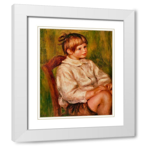 Coco Claude Renoir White Modern Wood Framed Art Print with Double Matting by Renoir, Pierre-Auguste