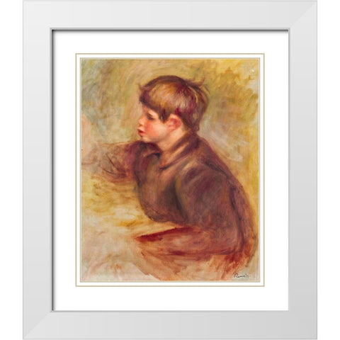 Claude Renoir the Painter White Modern Wood Framed Art Print with Double Matting by Renoir, Pierre-Auguste