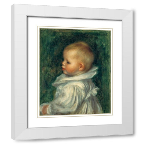 Portrait of Claude Renoir White Modern Wood Framed Art Print with Double Matting by Renoir, Pierre-Auguste
