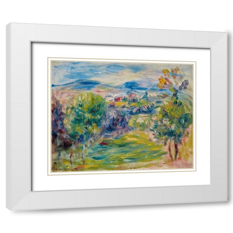 Renoirs house at Cagnes-sur-Mer White Modern Wood Framed Art Print with Double Matting by Renoir, Pierre-Auguste
