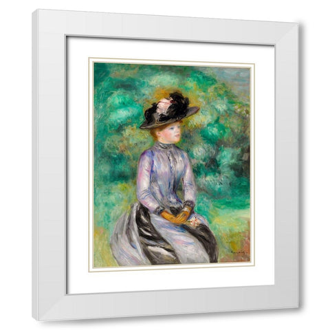Adrienne White Modern Wood Framed Art Print with Double Matting by Renoir, Pierre-Auguste