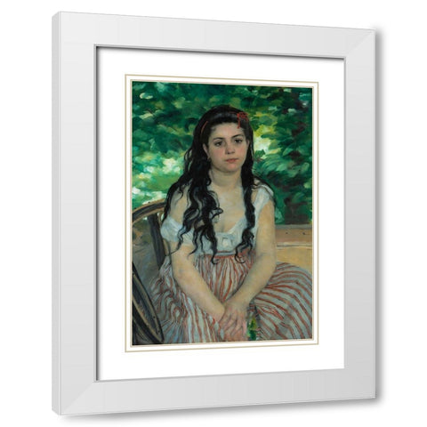 Summer White Modern Wood Framed Art Print with Double Matting by Renoir, Pierre-Auguste