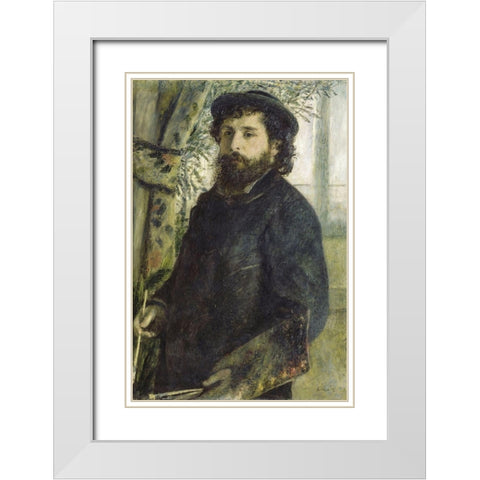 Claude Monet White Modern Wood Framed Art Print with Double Matting by Renoir, Pierre-Auguste