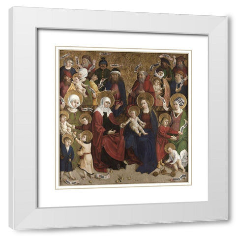 Holy Kinship White Modern Wood Framed Art Print with Double Matting by Okolicnega, Mojster iz